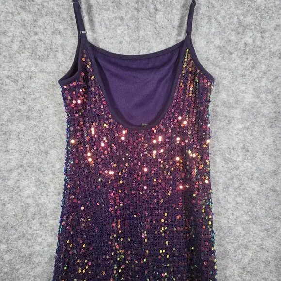 Wild Fable Women's Dress Sequin Sleeveless Maxi Lined Dress Purple Size S Party - Picture 5 of 8